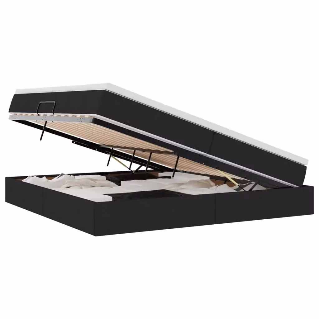 Letto con contenitore e materasso ibrido vidaXL Nero L/P/H: 200 x 200 x 280 cm – 2