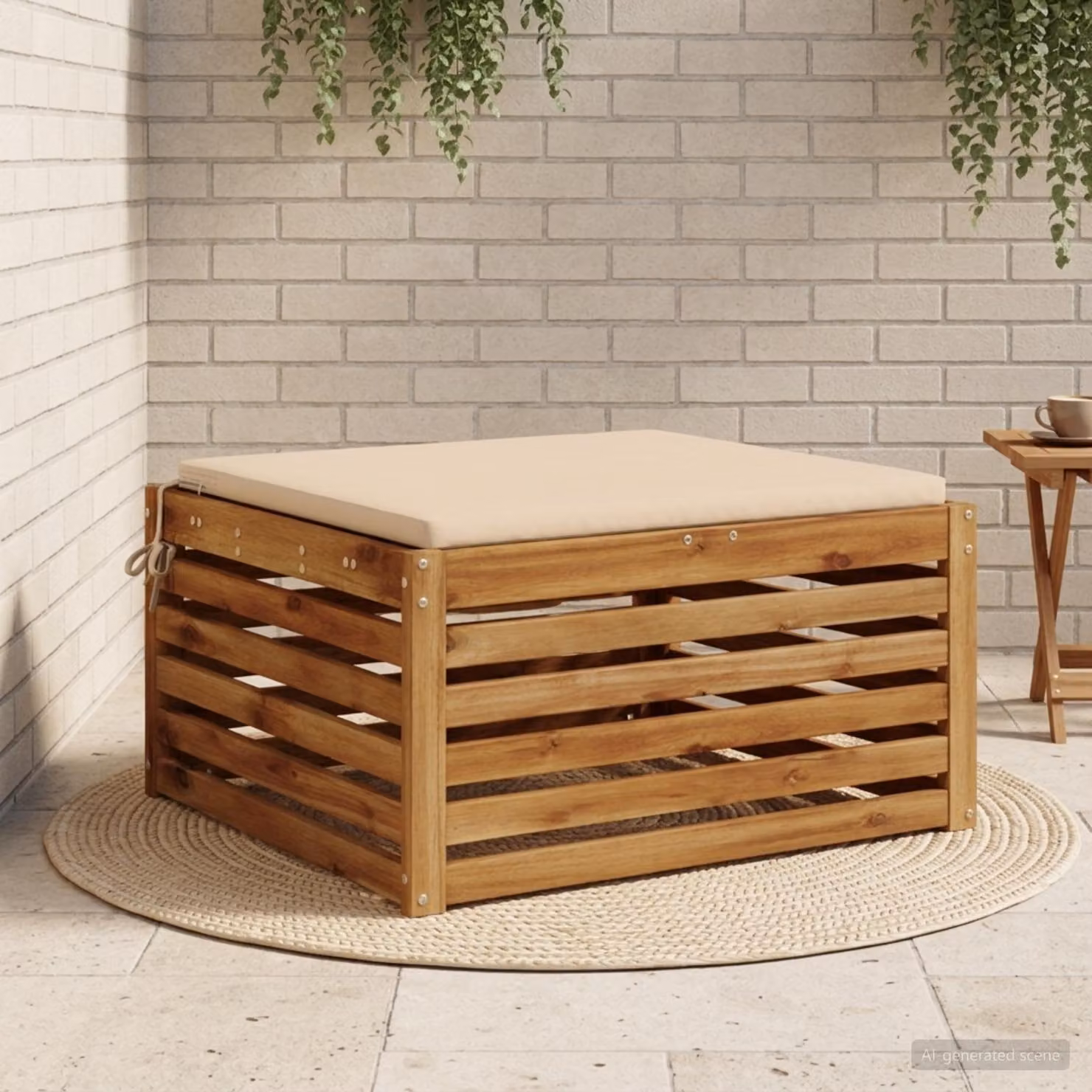 vidaXL Cuscino per Sedia Quadrato in Poliestere con Rivestimento Lavabile e Resistente ai Raggi UV Beige