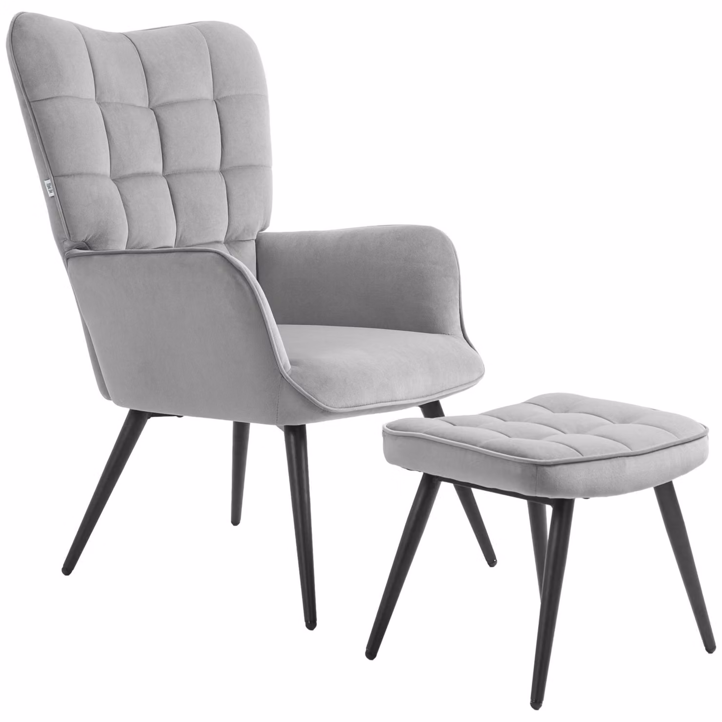 Poltrona relax – Poltrona reclinabile – Grigio chiaro – Include poggiapiedi – Capacità massima di carico: 120 kg