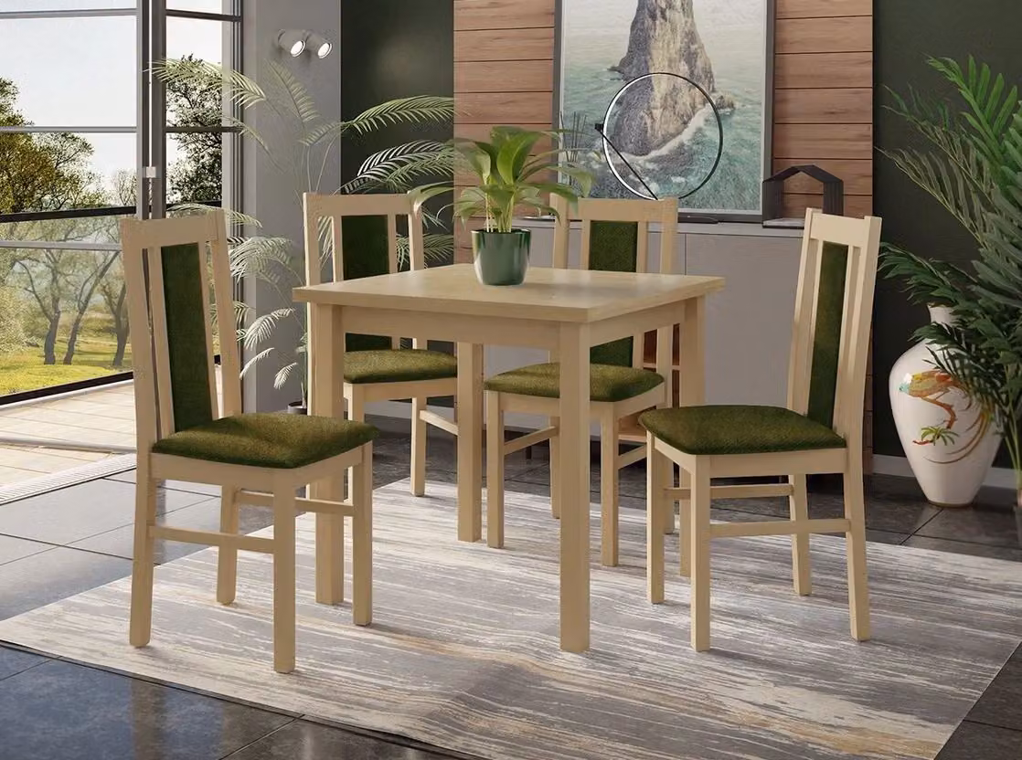 Set da pranzo 4+1 HARDIN 2 - rovere sonoma / oliva scuro
