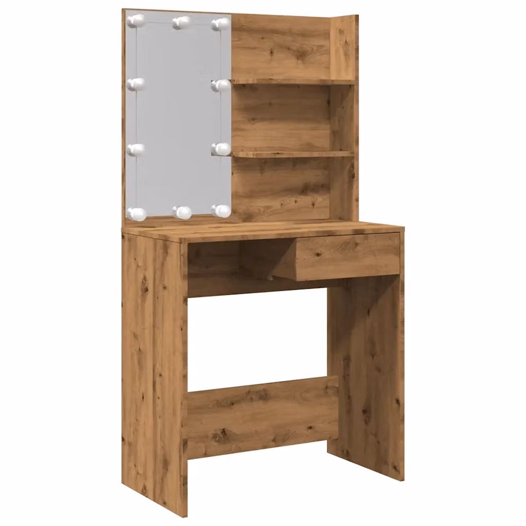 Toeletta con LED vidaXL in Rovere Marrone L: 74,5 cm, P: 40 cm, H: 141 cm – 2