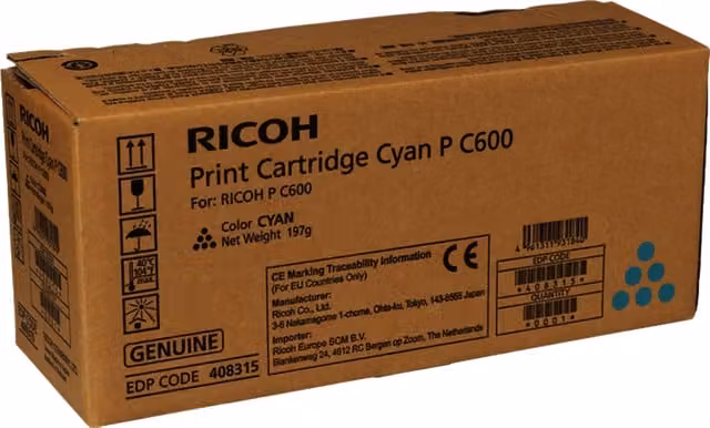 ORIGINAL Ricoh toner ciano 408315 P C600C ~12000 Seiten