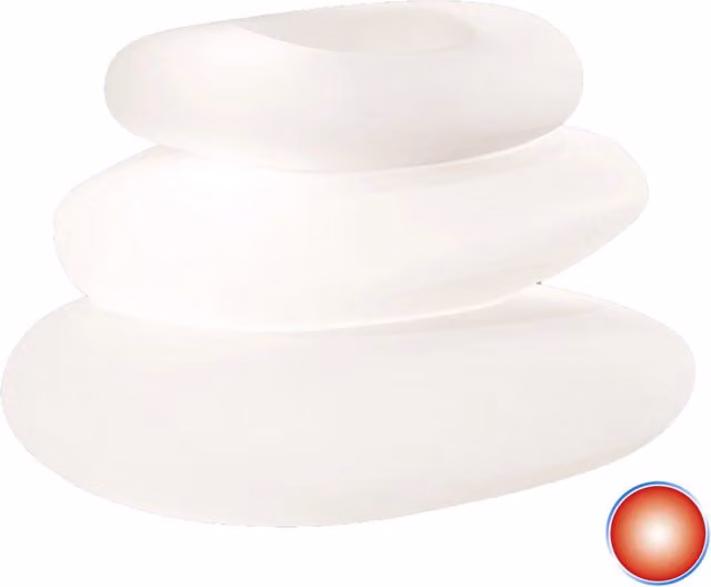 Lampada vaso luminosa Eden Pot Bright TEKCNOPLAST in resina bianca con luce LED rossa H: 75 cm, L: 62 cm