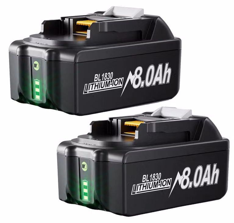 Batteria esterna, capacità 8000 mAh, compatibile con batterie standard per utensili, composta da 2 batterie da 8,0 Ah