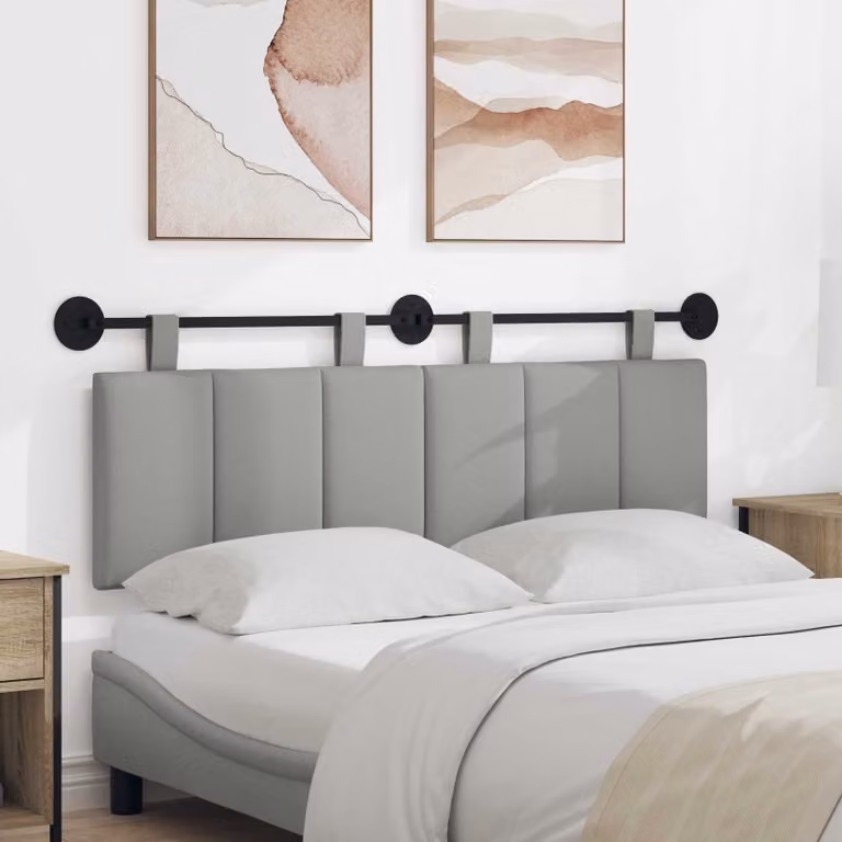 Testiera per letto sospesa vidaXL in tessuto velluto Grigio, L: 150 cm, H: 55 cm, P: 5 cm