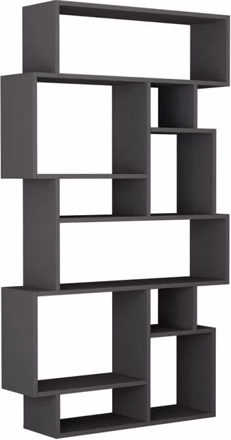 Libreria in legno "Karmato" - 96 x 25 x 168 cm - Grigio antracite