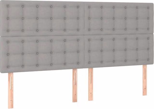 Testiera-Testata del letto Grigio Chiaro 180x5x118/128 cm Tessuto