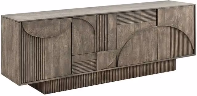 Buffet Meublorama Collezione ORINO in legno di mango grigio fumé con 4 porte, L: 170 cm