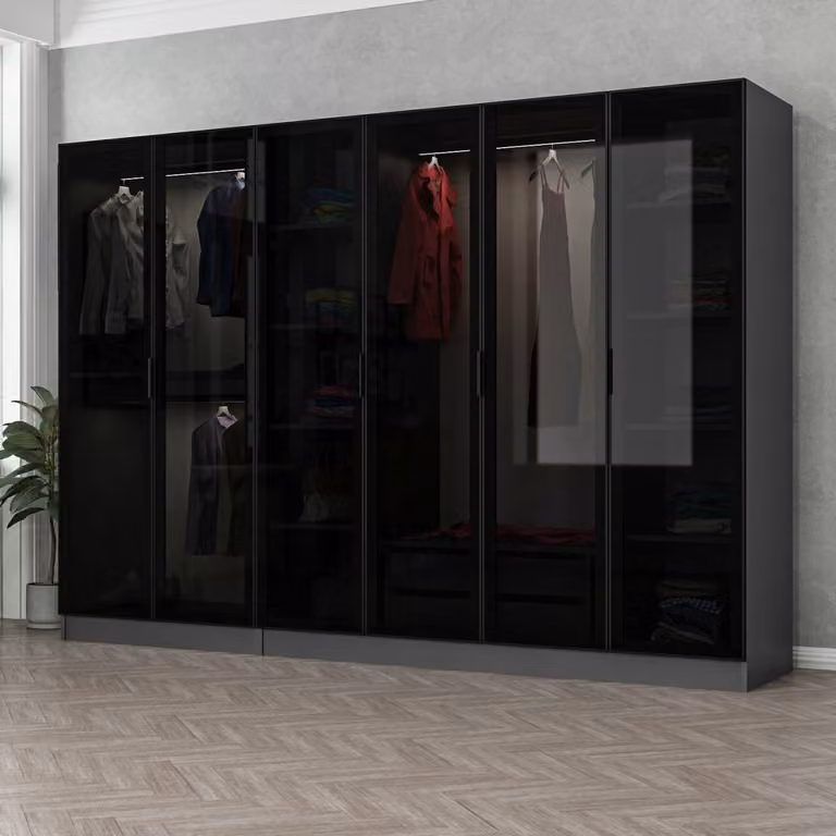 Skye Decor, Kale - 6092, armadio, antracite, 100 % PANNELLI DI PARTICELLE RIVESTITI IN MELAMMINA, 270 x 52 x 210 cm