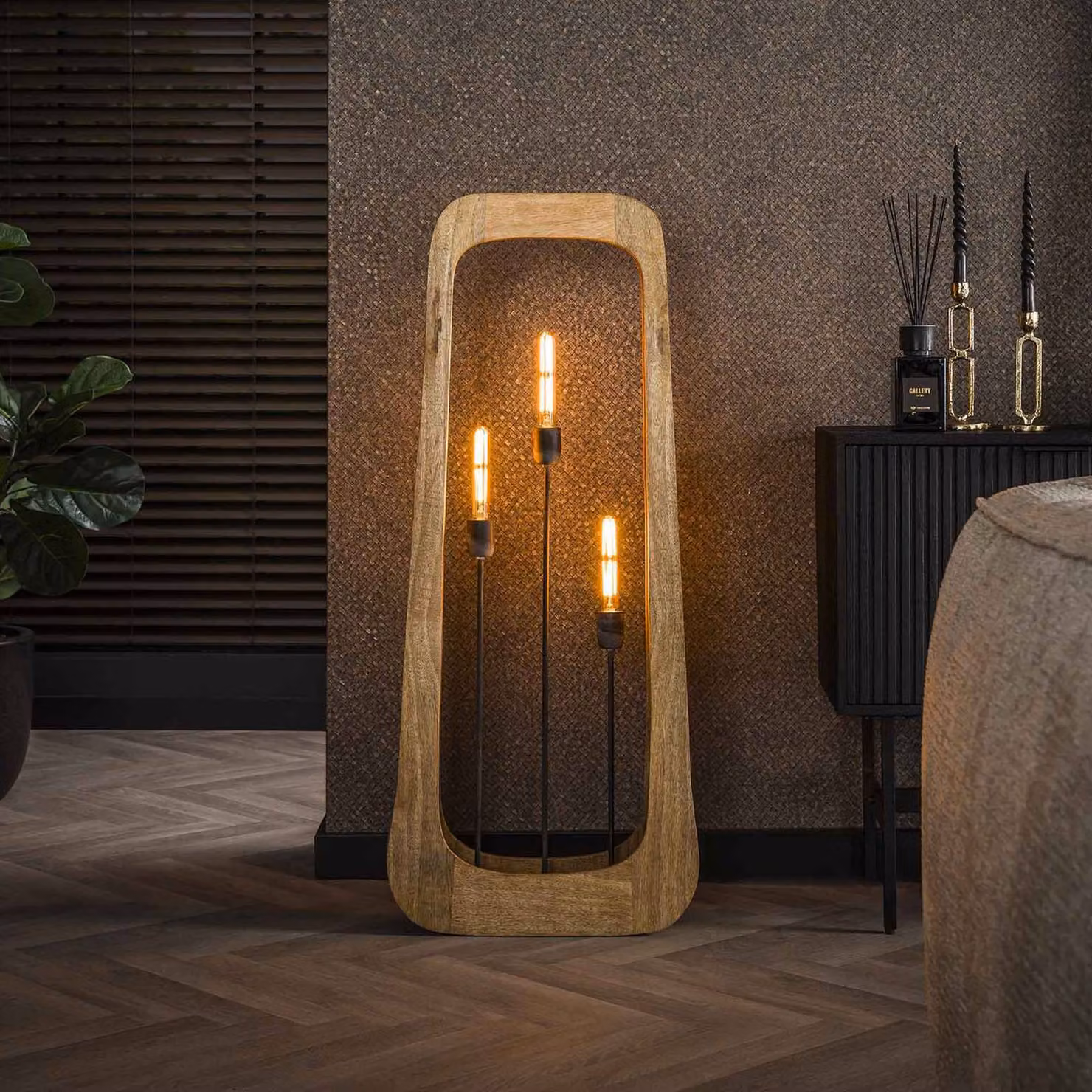 ZIJLSTRA Lampada da terra Woodframe, Legno chiaro, Soggiorno / Sala da pranzo, Legno, Moderno, Lampada da terra