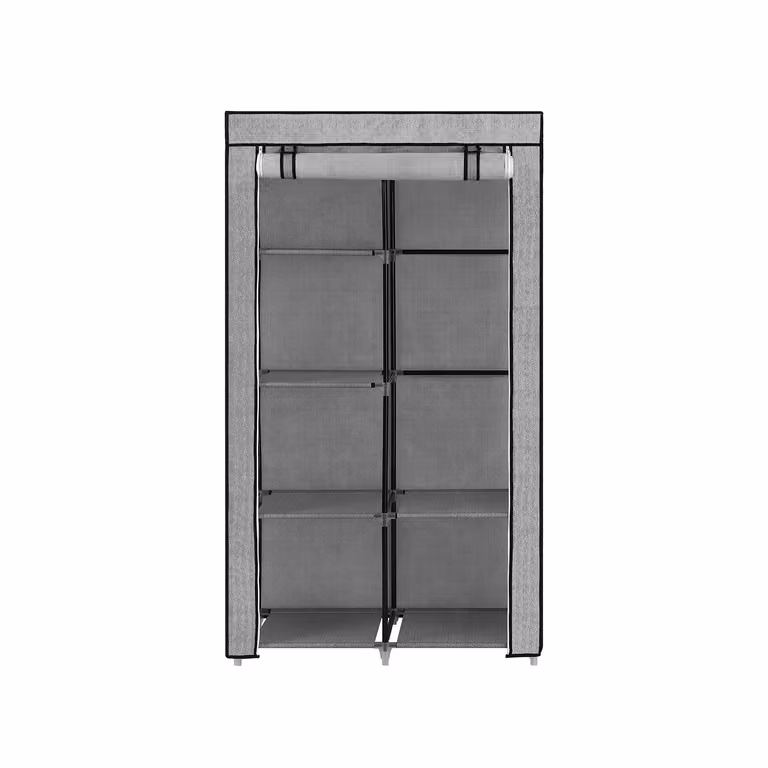 Armadio in Tessuto, Grigio Con Motivi A Spina Di Pesce / 45 x 88 x 168 cm