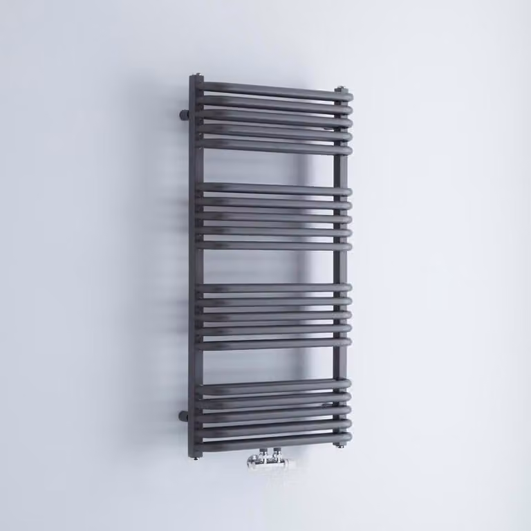 Scaldasalviette Termoarredo Bagno Curvo con Attacco Centrale - Antracite - 1000 x 500mm - 790W - Arch