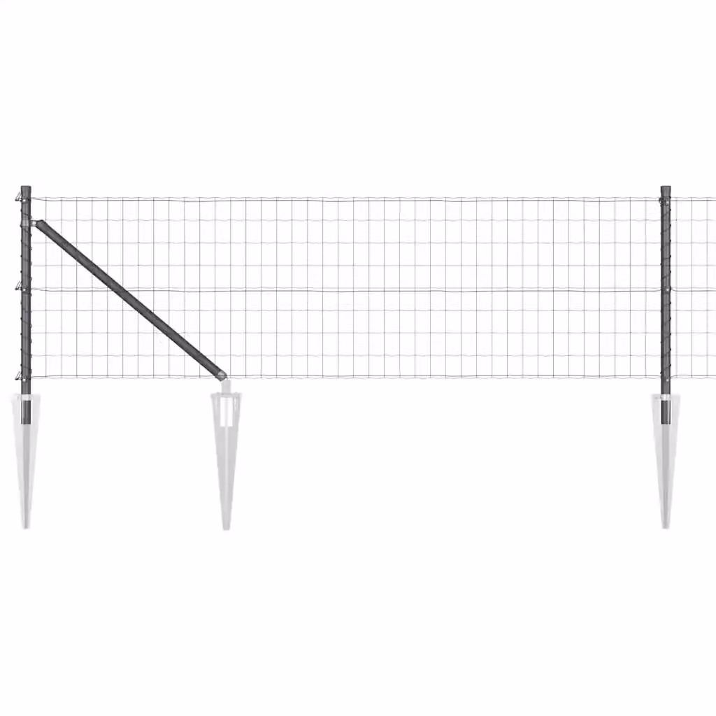 Recinzione vidaXL in acciaio rivestito in PVC grigio per installazione interrata, L: 50 m, H: 0,4 m – 2