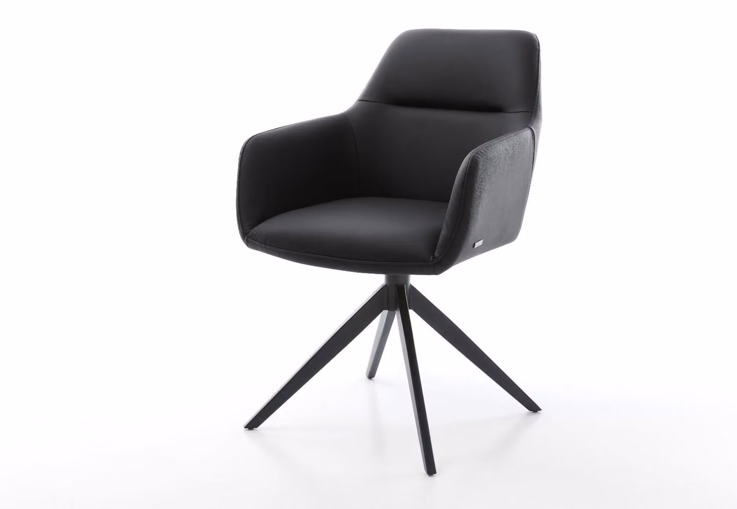 DELIFE Sedia girevole Pejo-Flex Vera pelle Nera Base a croce larga Nera Girevole a 360° Funzione oscillante Molle insacchettate