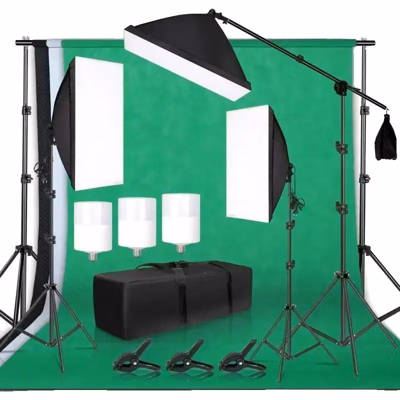 Set di illuminazione per studio fotografico, softbox, sfondi, kit per studio fotografico 35