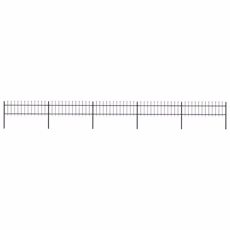 Recinzione da giardino vidaXL con punta a lancia in acciaio nero L: 838 cm, H: 60 cm