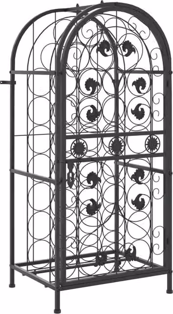 Portavini CFW1108446 in ferro battuto nero per 33 bottiglie L/P/H: 45 x 36 x 100 cm – 1
