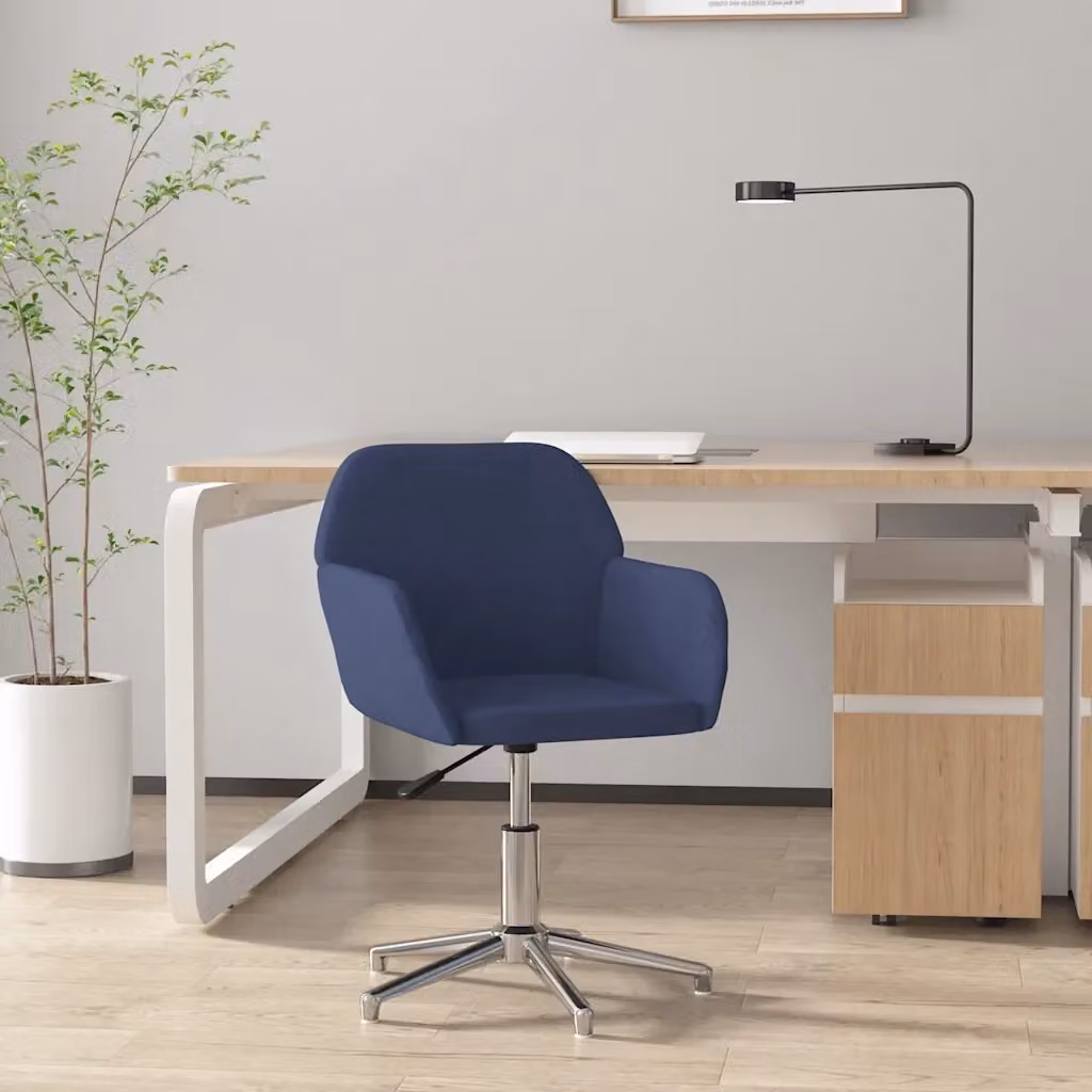Sedia da Gaming e Ufficio Girevole Blu in Tessuto con Braccioli e Design Minimalista – 2