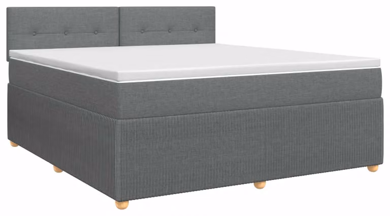 Letto a molle con materasso grigio scuro 140 x 190 cm in tessuto