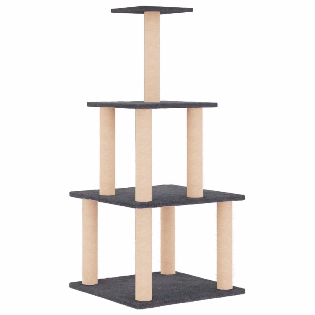 Graffiatoio in sisal grigio scuro 111 cm