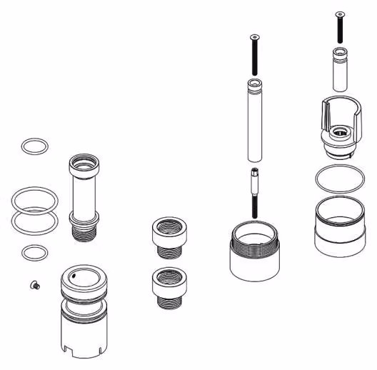 Herzbach MODUL7, estensione da 30 mm, rubinetto a parete con termostato, per 2 uscite