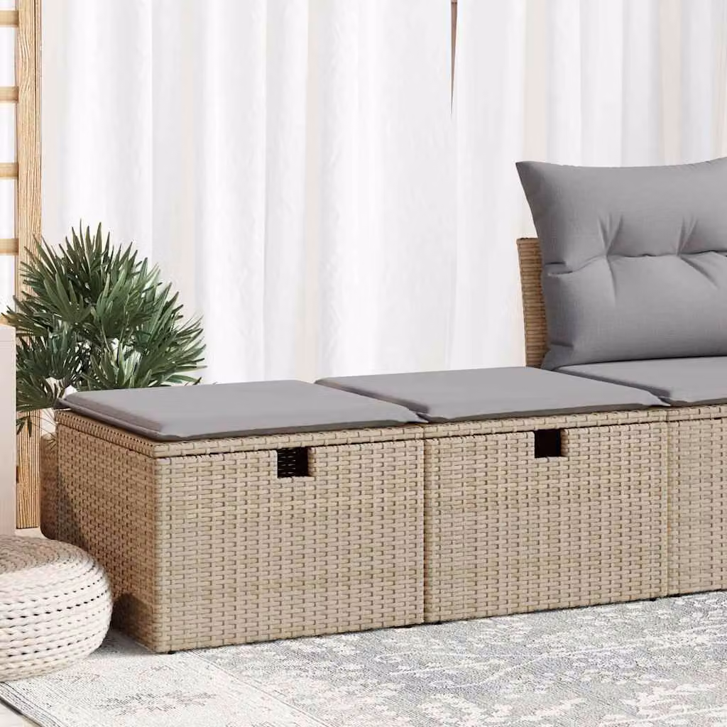 Maison Exclusive - Set Divano da Giardino 2 pz con Cuscini Beige Polyrattan Acacia