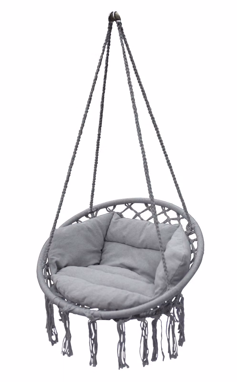 Poltrona sospesa Relax 80 x 60 cm - grigio chiaro - cesto sospeso con cuscino incluso per uso interno ed esterno
