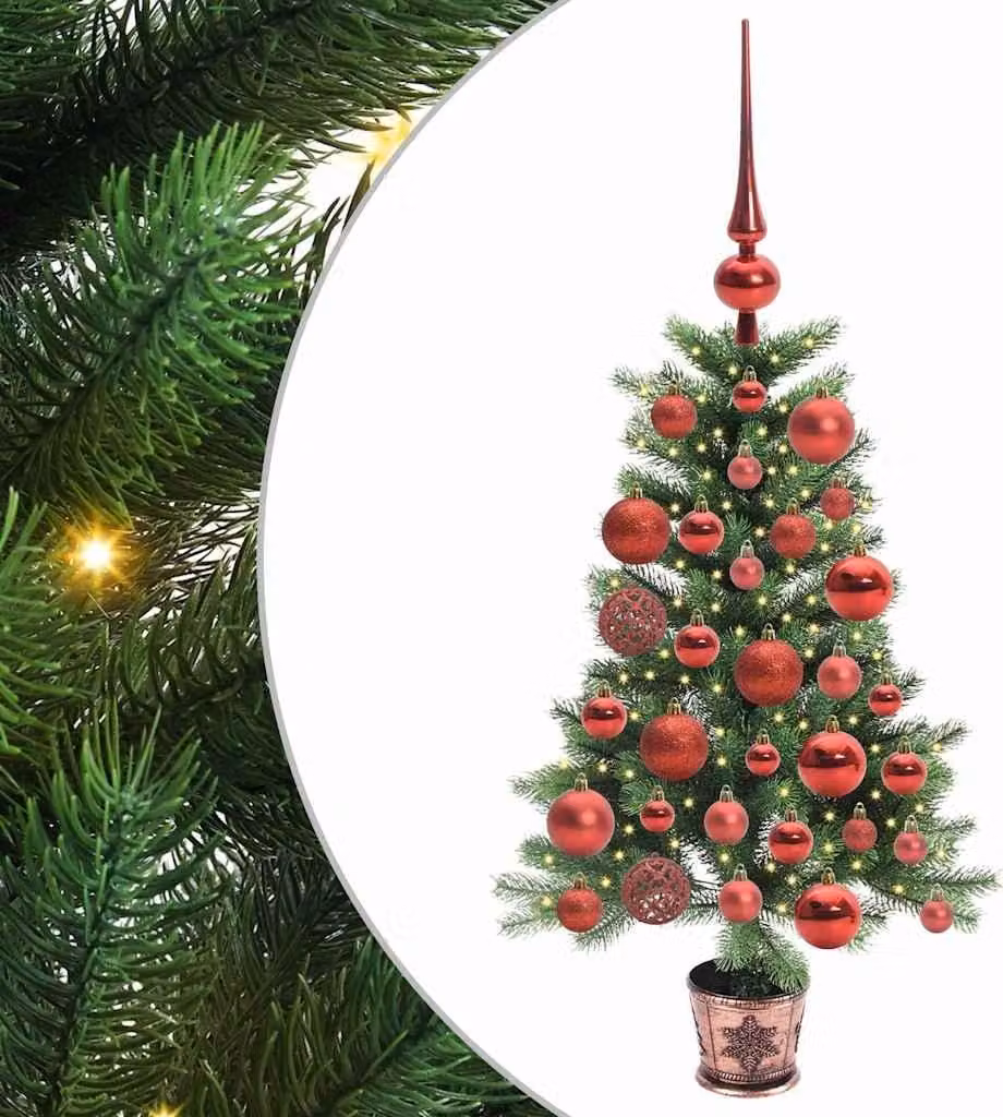 Albero di Natale con 150 LED con supporto Verde 90 cm PE