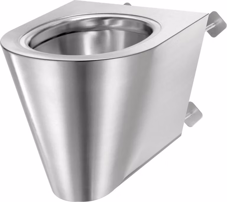 Delabie WC S21 S TC a parete. Collegamento da dietro Edst. 1.4301 satinato