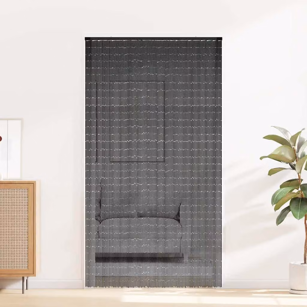 vidaXL Tenda Antimosche per Porte Grigio Scuro 120x220 cm Bambù