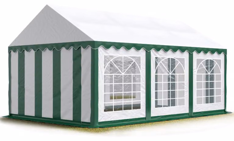 TOOLPORT Tendone per feste 3x6 m PVC verde-bianco 100% impermeabile Tendone da esterno Tenda party