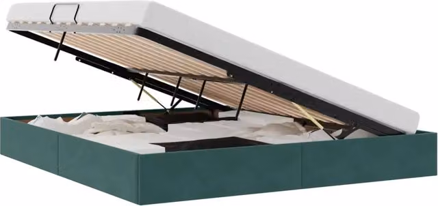 Letto matrimoniale | Letto per adulti | Letto ottomano Verde Scuro 180 x 200 cm Velluto