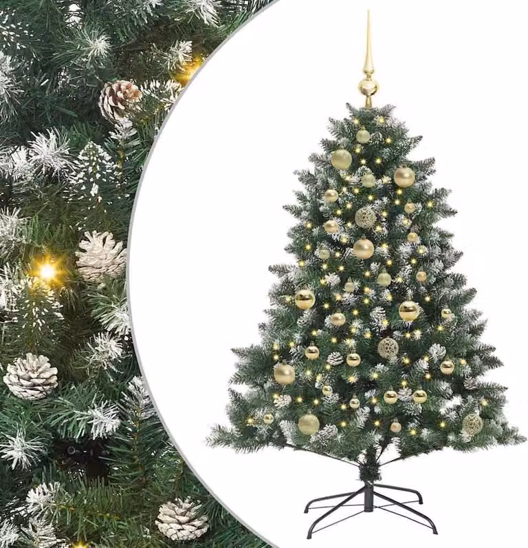 Albero di Natale artificiale con 150 LED Verde 120 cm