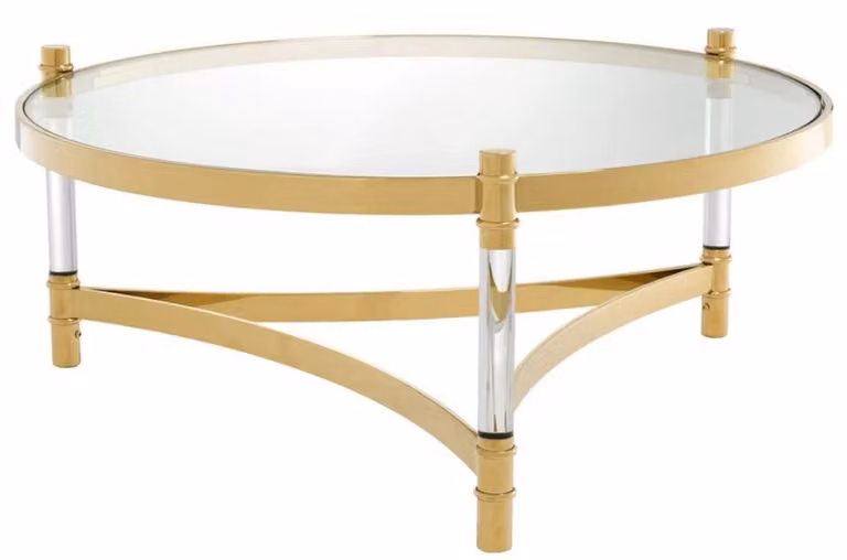 Tavolino Casa Padrino / tavolo da salotto oro Ø 104 x H. 43 cm - Mobili Soggiorno