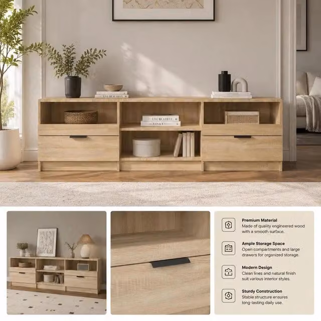 TV Cabinet Sonoma Oak 150x33.5x45 Cm Wood-based Material