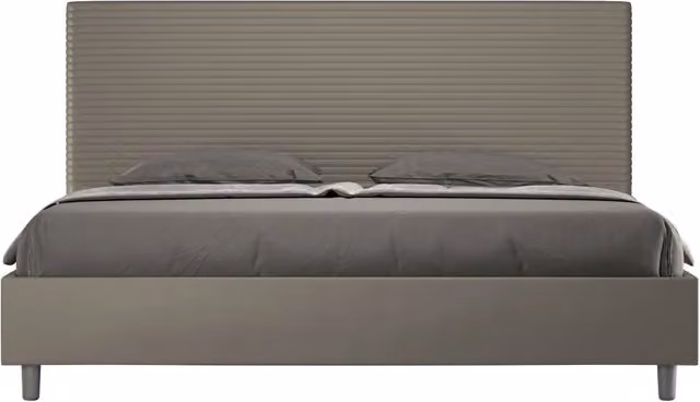 BS COM Letto matrimoniale king size senza rete imbottito 190x200 similpelle cappuccino