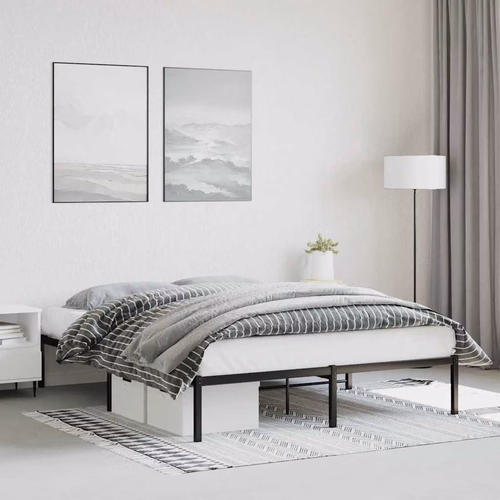 vidaXL Giroletto in Metallo Nero L: 160 cm, P: 200 cm