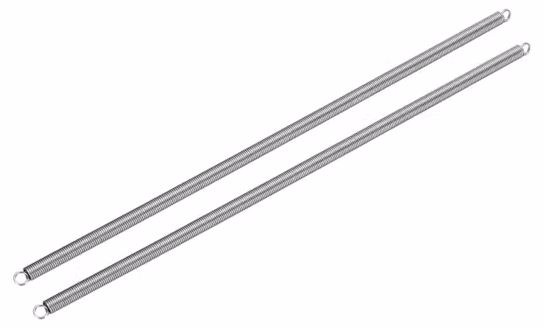Molle a trazione, confezione da 2, acciaio inossidabile 304, dimensioni 1x8x300 mm, con doppio gancio