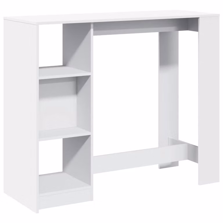 Tavolo Bar con Ripiano Bianco 124x46x103,5 cm in Truciolato