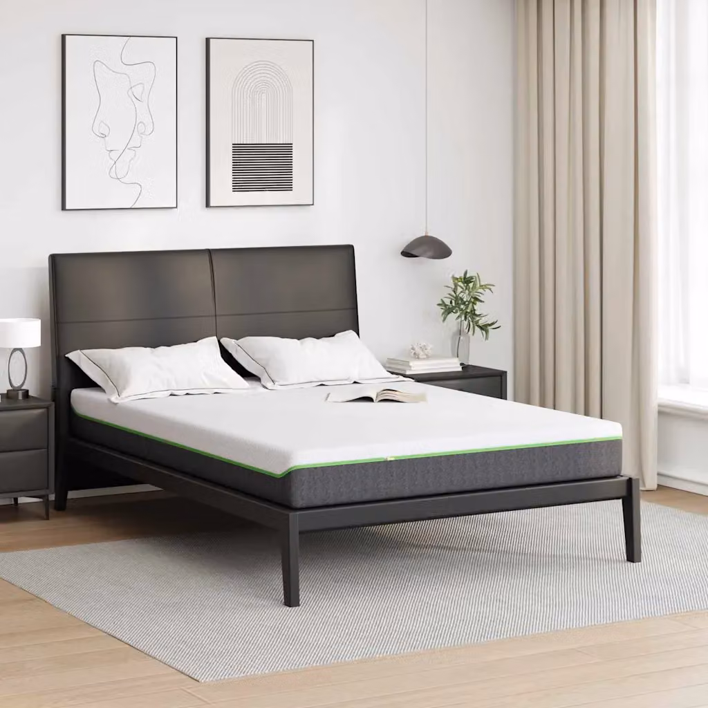 vidaXL Materasso Ibrido con Tessuto Regolatore di Temperatura Bianco e Grigio L 140 x P 190 cm