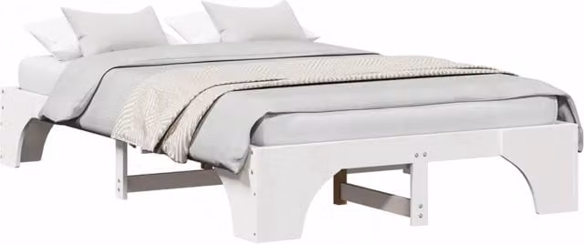 Letto matrimoniale | Letto per adulti | Struttura del letto Bianco 135 x 190 cm Pino massello