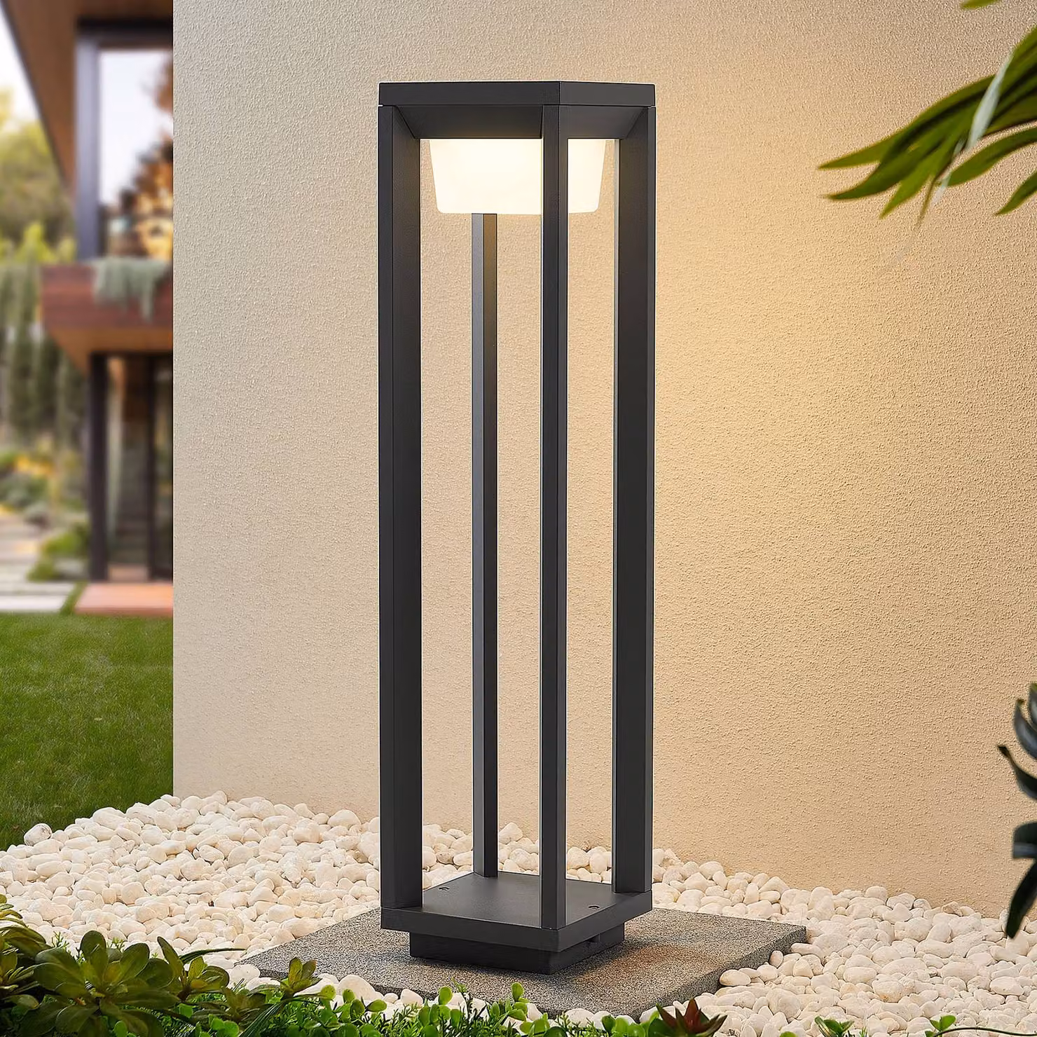Lampioncino da giardino Gamion PRIOS, Alluminio / Grigio / Zincato, Alluminio, Moderno, Lampada LED da esterni