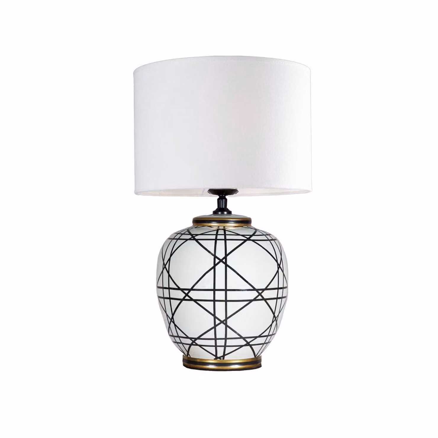 PR Home Lampada da tavolo New York, Bianco / Opale, Soggiorno / Sala da pranzo, Tessuto / Stoffa / Seta, Lampada da tavolo