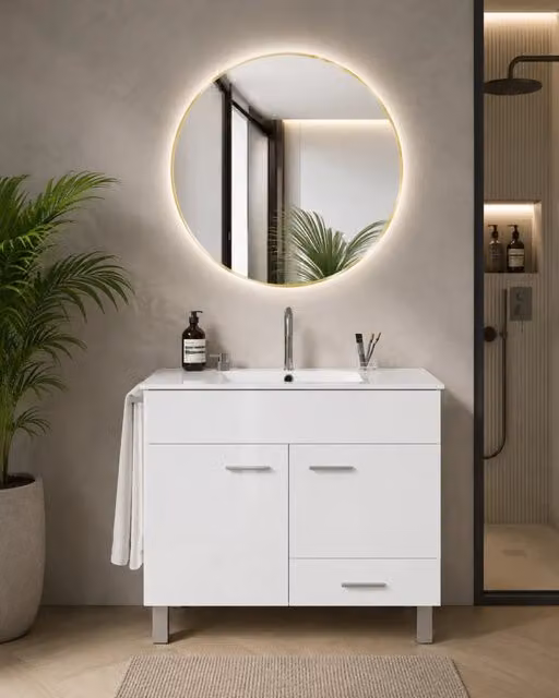 Mobile bagno con lavabo ORIGENBATH SAMOS senza specchio 70x40 cm bianco