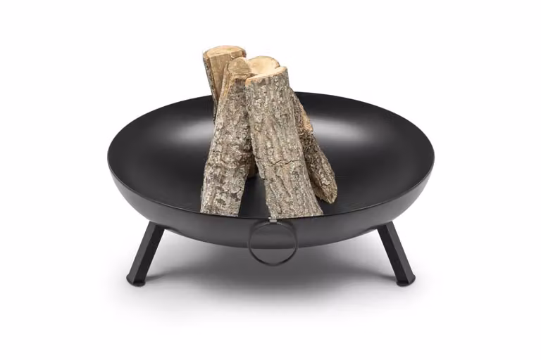 La Favilla - Ciotola da fuoco Bombe in acciaio nero (4 mm, verniciato a polvere), Ø 79 cm - 26 kg - ciotola da fuoco resistente alle intemperie per giardino e patio