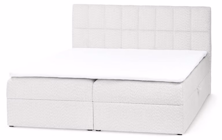 Letto con rete a molle Bazy, colore bianco, dimensioni 160 x 200 cm