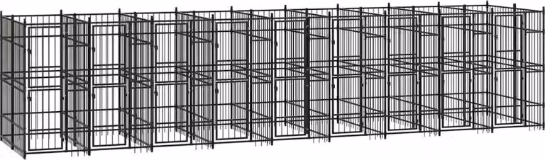 Gabbia per Cani da Esterno in Acciaio 16,59 m²