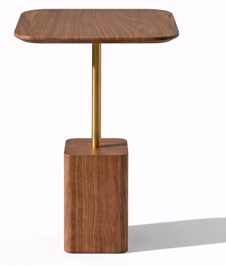 Tavolino ausiliario, stile moderno, colore marrone, comodo e pratico, ideale per il soggiorno, design innovativo