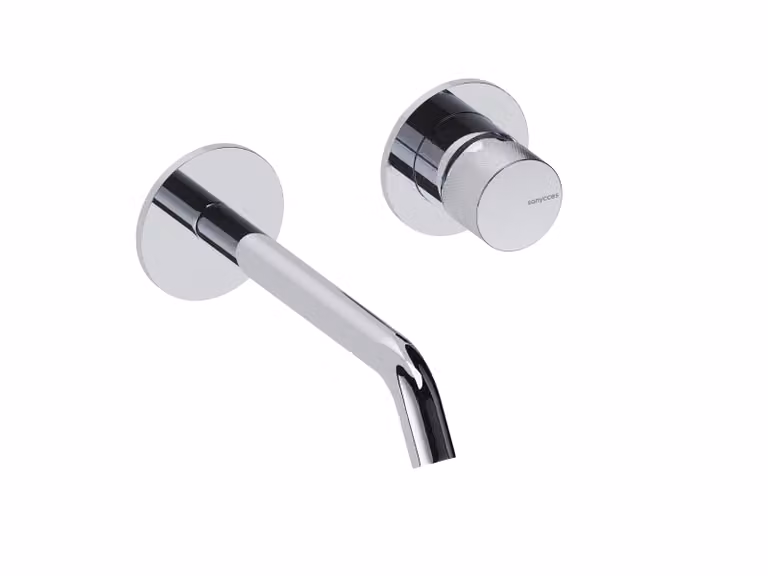 SANYCCES LOOP K ColdOpen Rubinetto lavabo da parete incasso con sporgenza di 18 cm, corpo incasso incluso, cromato