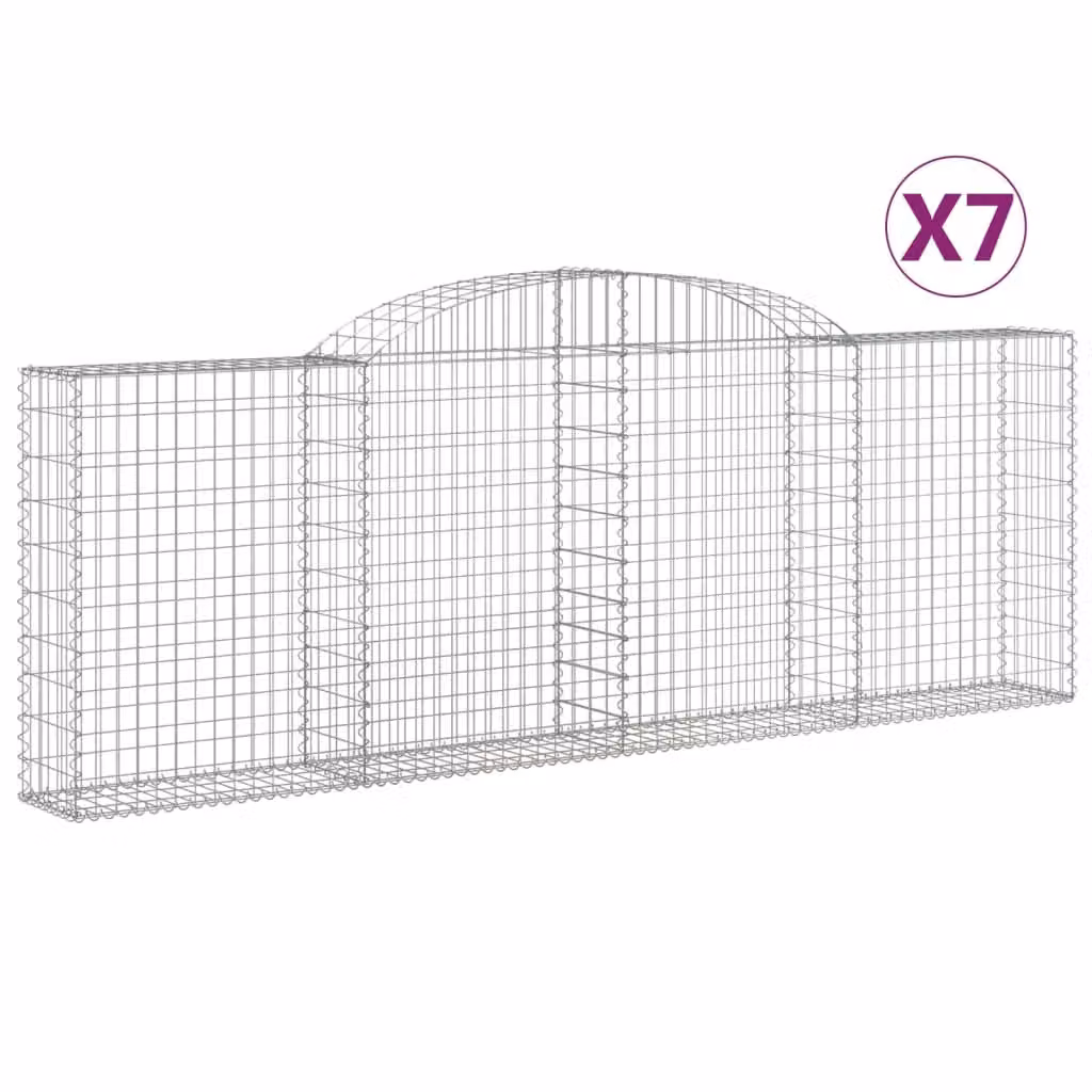 Cesti Gabbioni ad Arco 7 pz 300x30x100/120 cm Ferro Zincato